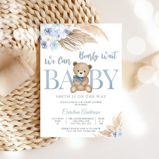 テディベアベビーシャワー招待状 招待状