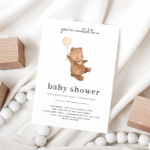 テディベアベビーシャワー招待状