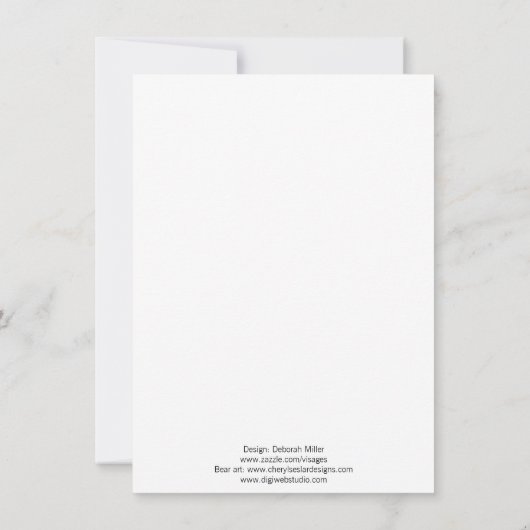 テディベアベビーシャワー招待状 招待状 (裏面)