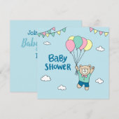 テディベアベビーシャワー招待状 案内状 (正面/裏面)