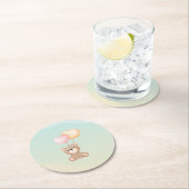 テディベアベビーシャワー紙コースター ラウンドペーパーコースター (インサイチュ)