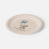 テディベアベビーシャワー紙プレート ペーパープレート (アングル)