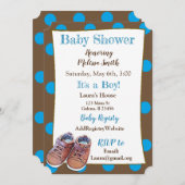 テディベアベビーシューズベビーシャワー招待状 招待状 (正面/裏面)