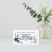 テディベアベビーブルーバルーン空白のDIY エンクロージャーカード (スタンド正面)