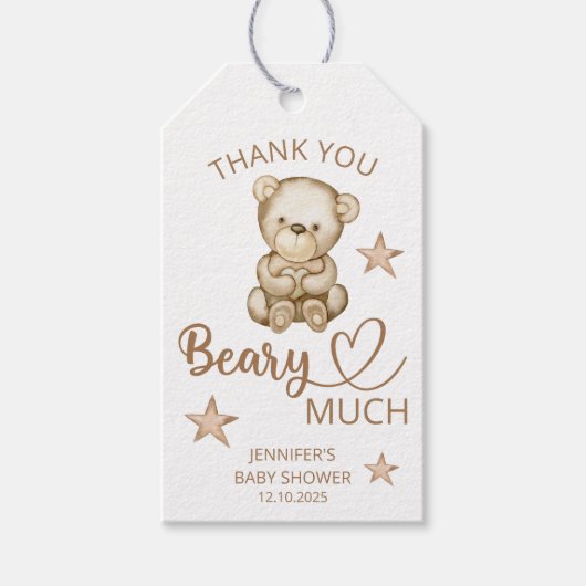 テディベアベビーベアありがとうございました ギフトタグ (正面)
