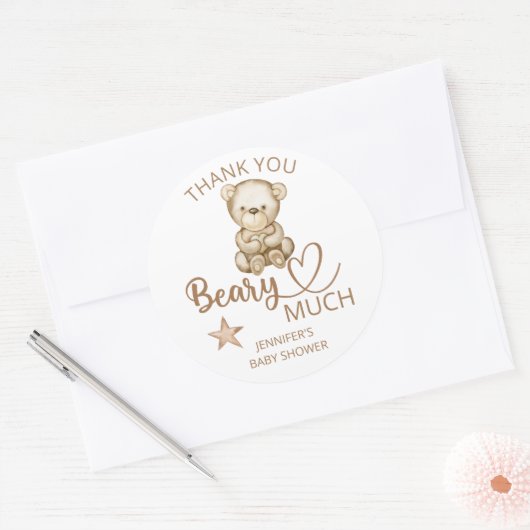 テディベアベビーベアありがとうございました ラウンドシール (封筒)