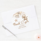 テディベアベビーベアジェンダー神経性赤ちゃんシャワー ラウンドシール (封筒)