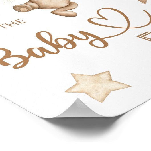 テディベアベビーベア「ベビー食べ物を推測」 ポスター (角)