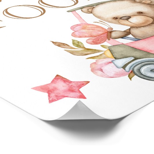 テディベアベビーベア「ベビー食べ物を推測」ポスター ポスター (角)