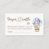 テディベアベビーベビーシャワーおむつラッフル エンクロージャーカード (正面)