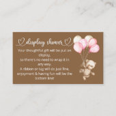 テディベアベビーベビーシャワーエンクロージャカード エンクロージャーカード (正面)