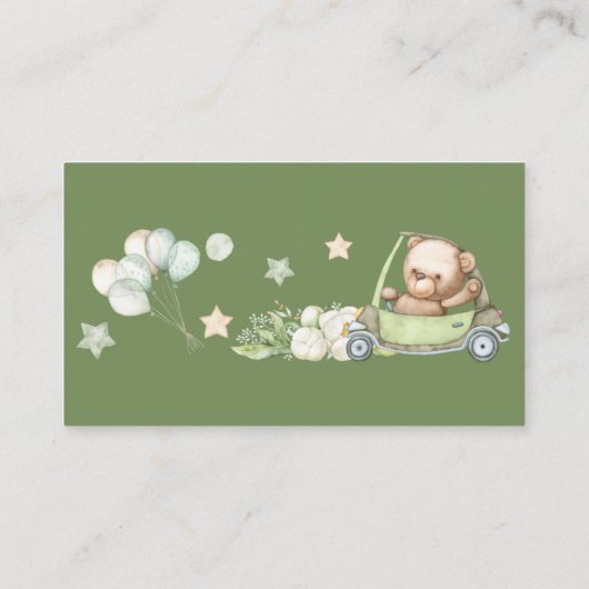 テディベアベビーベビーシャワーエンクロージャカード エンクロージャーカード (裏面)