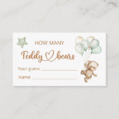 テディベアベビーベビーシャワーエンクロージャカード エンクロージャーカード (正面)