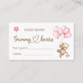 テディベアベビーベビーシャワーエンクロージャカード エンクロージャーカード (正面)