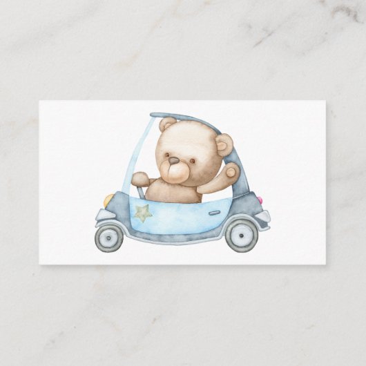 テディベアベビーベビーシャワーエンクロージャカード エンクロージャーカード (裏面)