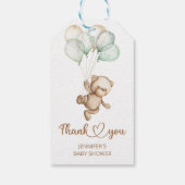 テディベアベビーベビーシャワーギフトラベル ギフトタグ (裏面)