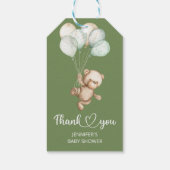 テディベアベビーベビーシャワーギフトラベル ギフトタグ (裏面)