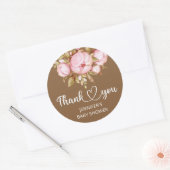 テディベアベビーベビーシャワークラシックラウンドスティ ラウンドシール (封筒)