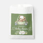 テディベアベビーベビーシャワーグリーン フェイバーバッグ (正面)