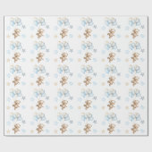 テディベアベビーベビーシャワーコレクション ラッピングペーパー (フラット)