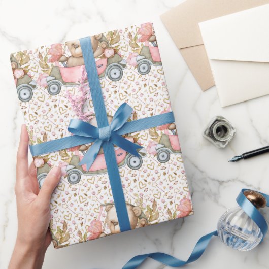 テディベアベビーベビーシャワーコレクティラッパー ラッピングペーパー (ギフト)