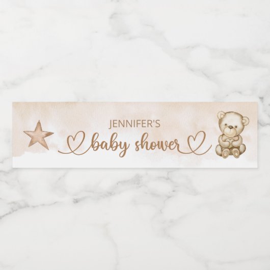 テディベアベビーベビーシャワージェンダー神経痛 ペットボトルラベル (シングルラベル)