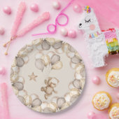 テディベアベビーベビーシャワージェンダー神経痛 ペーパープレート (パーティー)