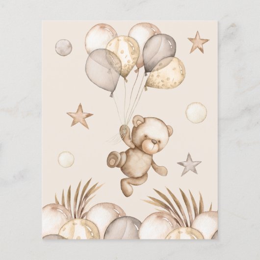 テディベアベビーベビーシャワーバケットリスト (裏面)