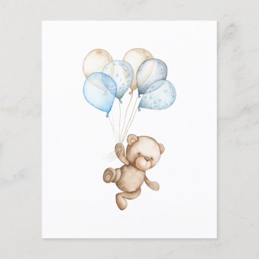 テディベアベビーベビーシャワーバケットリスト (裏面)