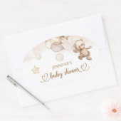 テディベアベビーベビーシャワーバルーン 楕円形シール (封筒)