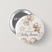テディベアベビーベビーシャワーバルーン 缶バッジ (正面&裏面)