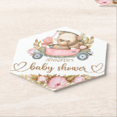 テディベアベビーベビーシャワーフローラ紙Coa ペーパーコースター (アングル)