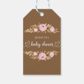 テディベアベビーベビーシャワーフローラ ギフトタグ (裏面)