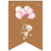 テディベアベビーベビーシャワーフローラ バンティングフラッグ (第2の旗)