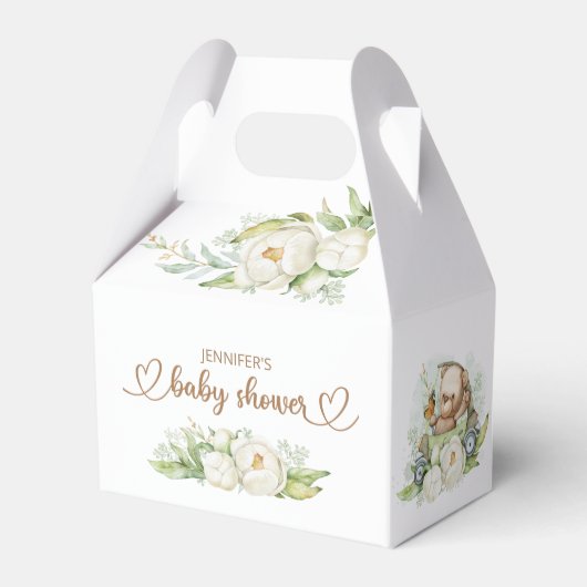 テディベアベビーベビーシャワーフローラ フェイバーボックス (裏面サイド)