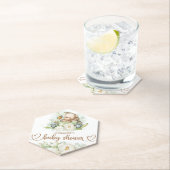 テディベアベビーベビーシャワーフローラ ペーパーコースター (インサイチュ)