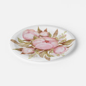 テディベアベビーベビーシャワーフローラ ペーパープレート (アングル)