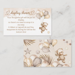 テディベアベビーベビーシャワー エンクロージャーカード