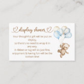 テディベアベビーベビーシャワー エンクロージャーカード (正面)