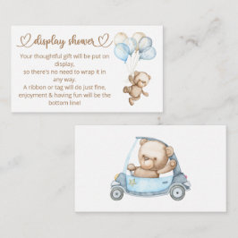 テディベアベビーベビーシャワー エンクロージャーカード