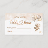 テディベアベビーベビーシャワー エンクロージャーカード (正面)