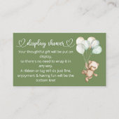 テディベアベビーベビーシャワー エンクロージャーカード (正面)