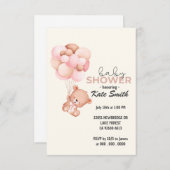 テディベアベビーベビーシャワー サンキューカード (正面/裏面)