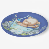 テディベアベビーベビーシャワー ペーパープレート (アングル)