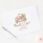 テディベアベビーベビーシャワー ラウンドシール (封筒)