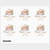 テディベアベビーベビーシャワー ラウンドシール (シート)