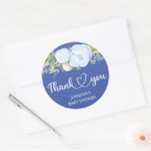 テディベアベビーベビーシャワー ラウンドシール (封筒)