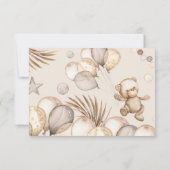 テディベアベビーベビーシャワー 出欠カード (裏面)