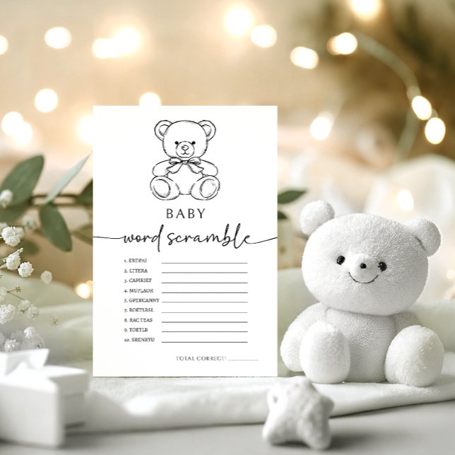 テディベアベビーワードスクランブルボーイシャワーゲーム (クリエイターアップロード済み)