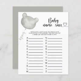 テディベアベビー名レースゲーム